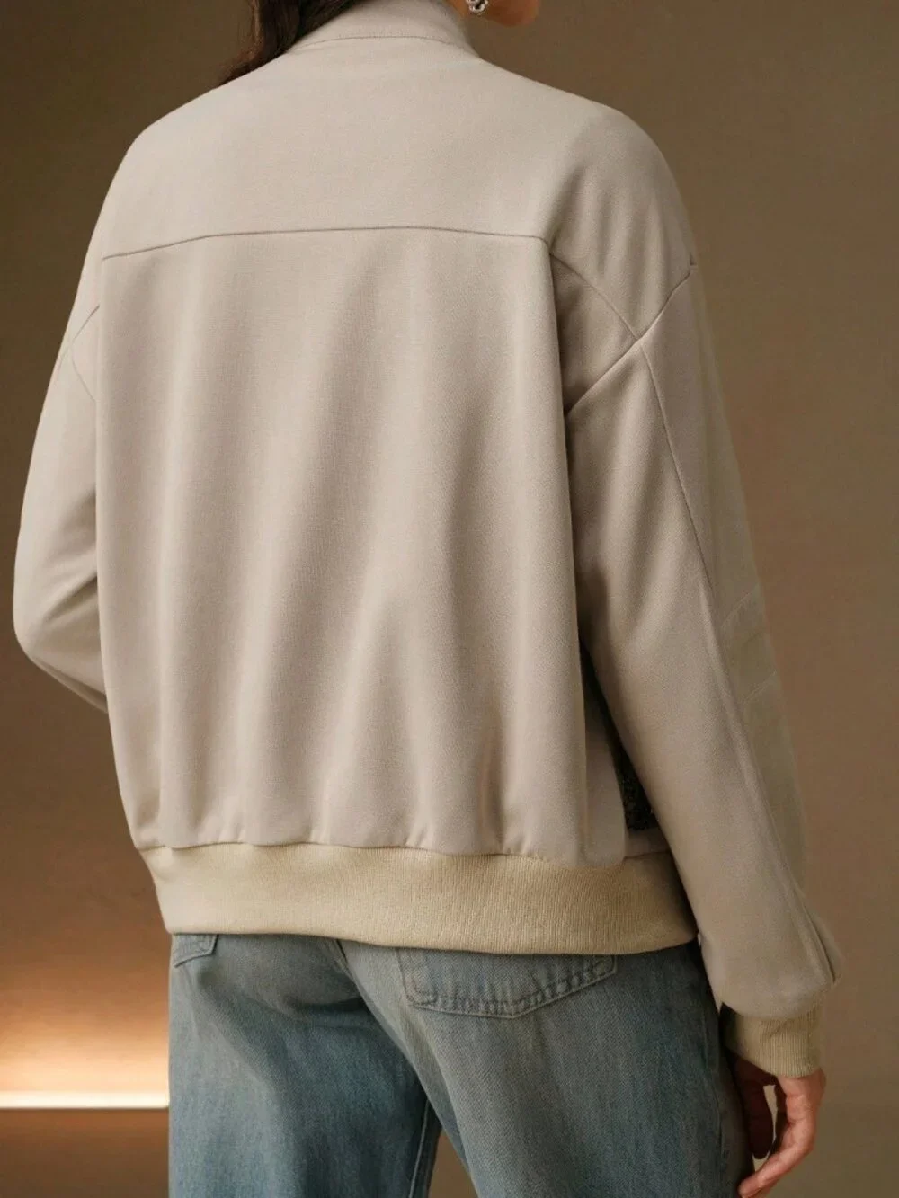 Khaki Casual Women'sKnit Embroidered Loose Jacket